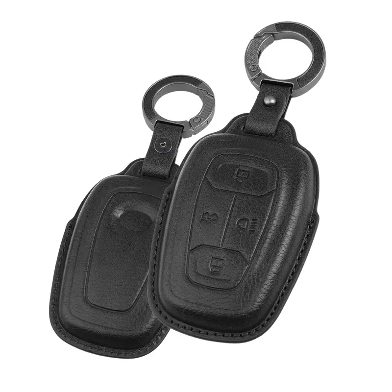 Keyzone Vintage Leather Key Cover For Tata Nexon, Harrier, Safari, Altroz, Punch, Tigor 4 Button Smart Key(Vl08) 1