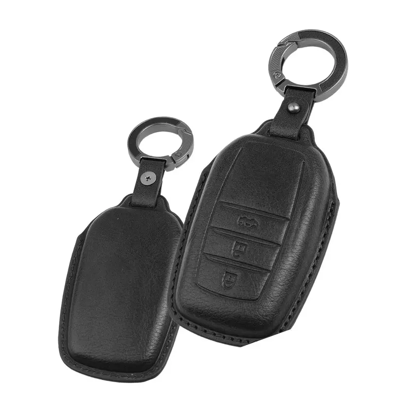 Keyzone Vintage Leather Key Cover For Toyota Fortuner, Legender, Land Cruiser, Innova Hycross 3 Button Smart Key(Vl18-3B) 1