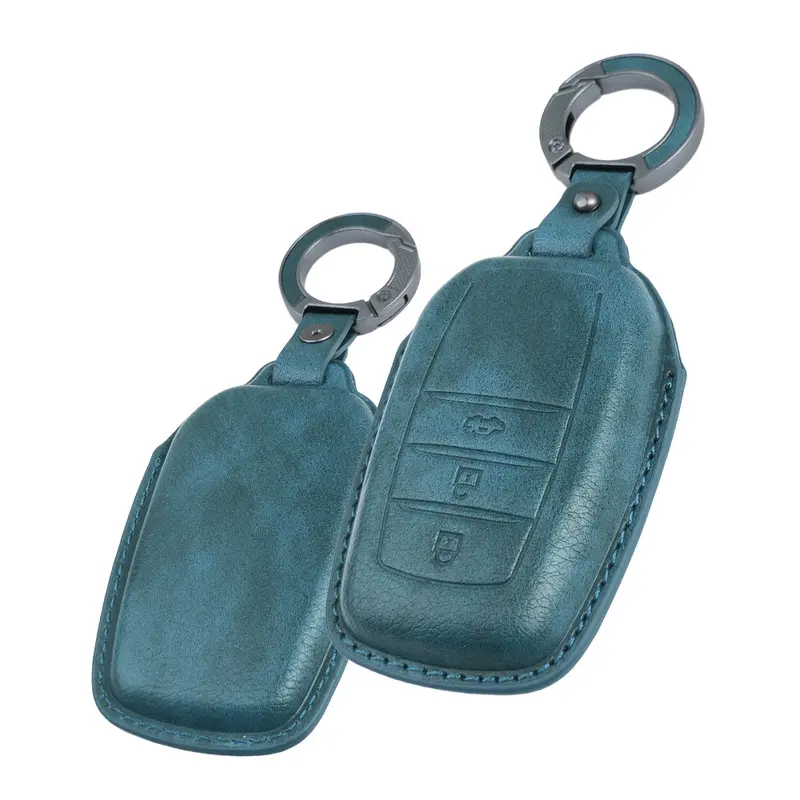 Keyzone Vintage Leather Key Cover For Toyota Fortuner, Legender, Land Cruiser, Innova Hycross 3 Button Smart Key(Vl18-3B) 2