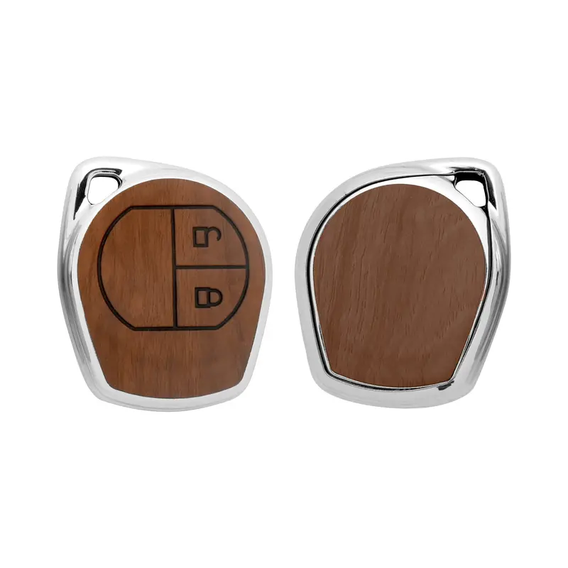 Keyzone Woodgrain Tpu Key Cover & Keychain For Fronx, Jimny, Swift, Dzire, Xl6, Ignis, Grand Vitara, Brezza, Wagonr, Vitara Brezza, Celerio, Ertiga, Ciaz, Scross, Baleno, Alto 2B Remote Key (Wdtp23) 2