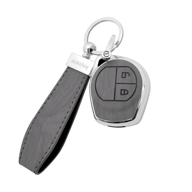 Keyzone Woodgrain Tpu Key Cover & Keychain For Fronx, Jimny, Swift, Dzire, Xl6, Ignis, Grand Vitara, Brezza, Wagonr, Vitara Brezza, Celerio, Ertiga, Ciaz, Scross, Baleno, Alto 2B Remote Key (Wdtp23) 2