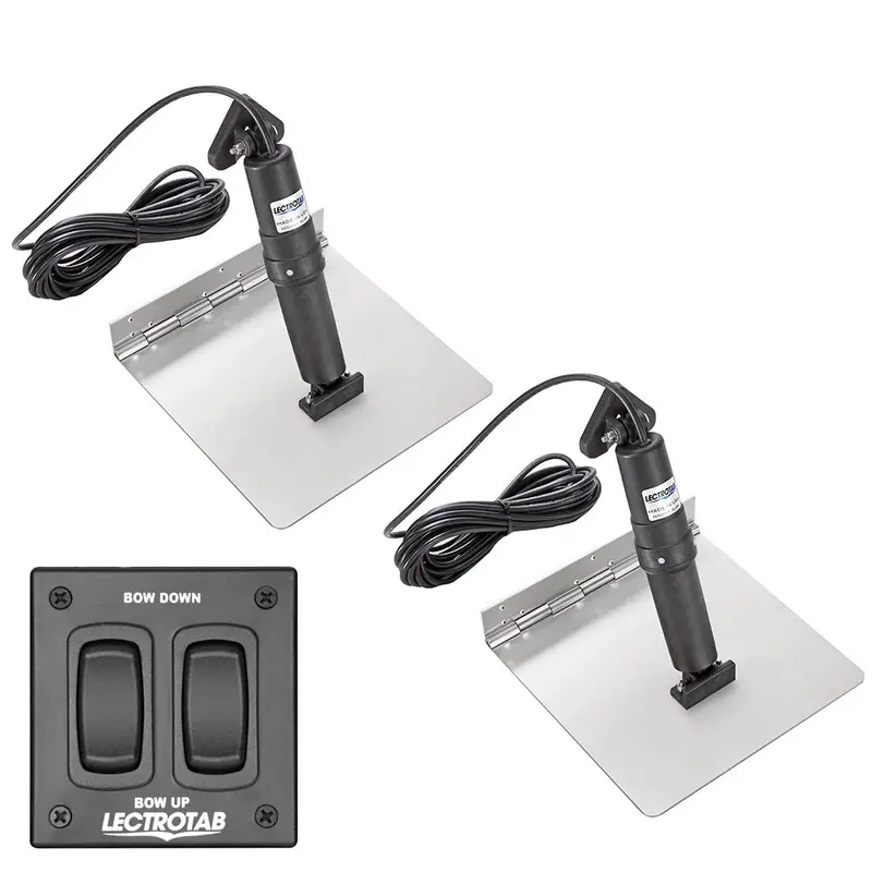 Lectrotab Xka Stainless Steel Trim Tab Kit W/Rocker Switch - 12 X 9 [Xkaf12x9] 1