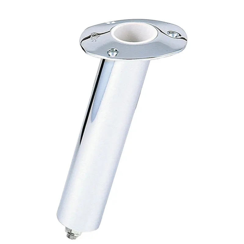 Lees Close Ended Rod Holder W/Hose Barb - Medium 15 - Stainless Steel [Rh5329h] 1