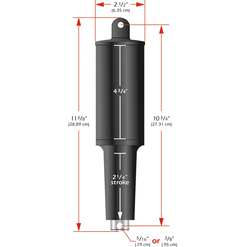 Lenco 101Xd Extreme Duty Actuator - 12V - 2 1/4" Stroke - 3/8" Hardware [15056-001] 1