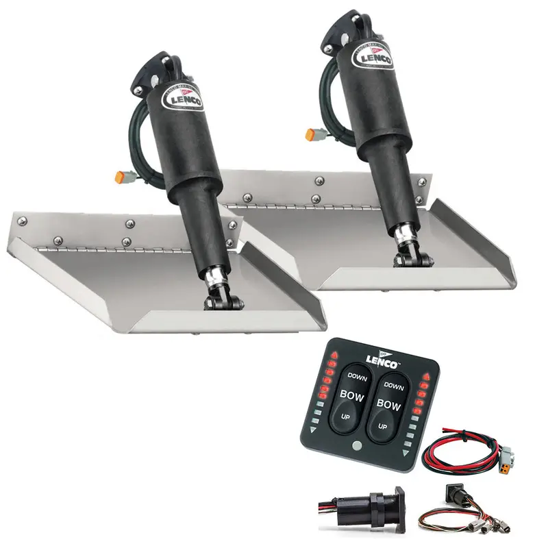 Lenco 12" X 12" Edgemount Trim Tab Kit W/Led Indicator Switch Kit 12V [15110-103] 1