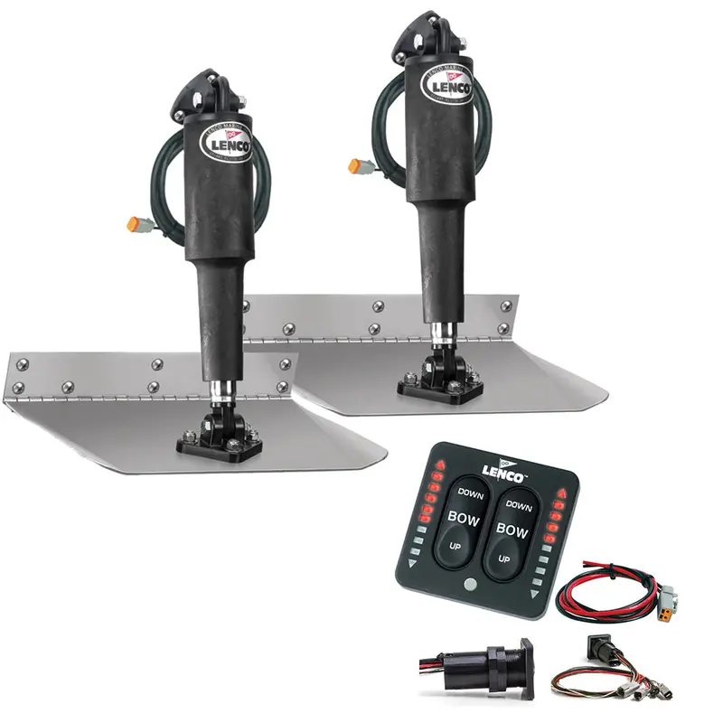 Lenco 9" X 12" Standard Trim Tab Kit W/Led Integrated Switch Kit 12V [15108-103] 1