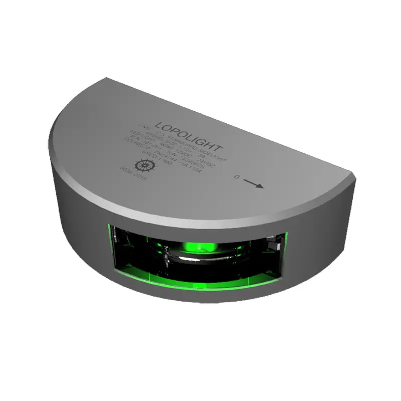 Lopolight Series 101-001 - Starboard Side Light - 1Nm - Vertical Mount - Green - Silver Housing [101-001] 1