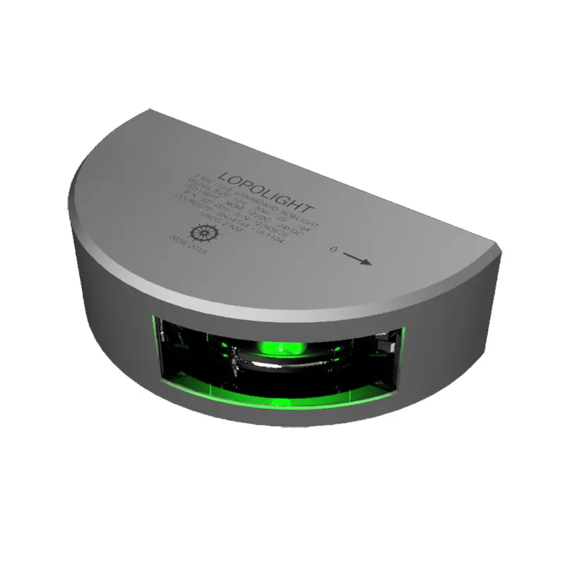 Lopolight Series 301-001 - Starboard Sidelight - 2Nm - Vertical Mount - Green - Silver Housing  [301-001] 1