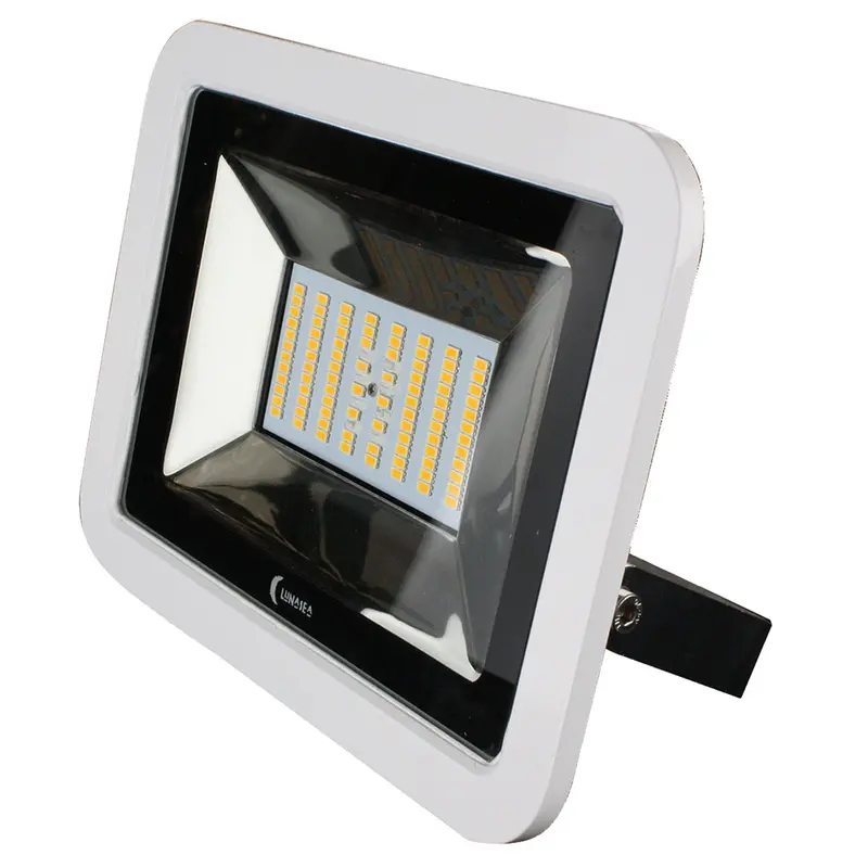 Lunasea 35W Slimline Led Floodlight, 120/240Vac Only, Cool White, 4500 Lumens, 3 Cord - White Housing [Llb-36Mn-41-00] 1