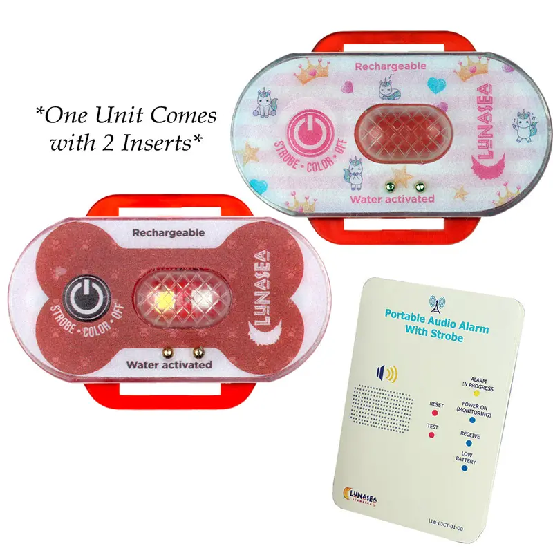 Lunasea Child/Pet Safety Water Activated Strobe Light W/Rf Transmitter  Portable Audio/Visual Receiver - Red Case [Llb-63Rb-E0-K1] 1