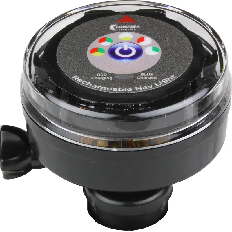 Lunasea Rechargeable Tri-Color Portable Navigation Light (No Mount) - Black [Llb-72Bk-Ub-00] 1