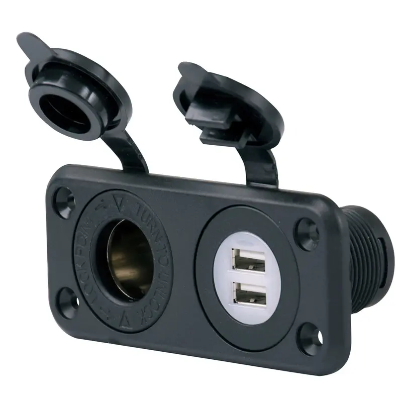 Marinco Sealink Deluxe Dual Usb Charger & 12V Receptacle [12Vcombo] 1