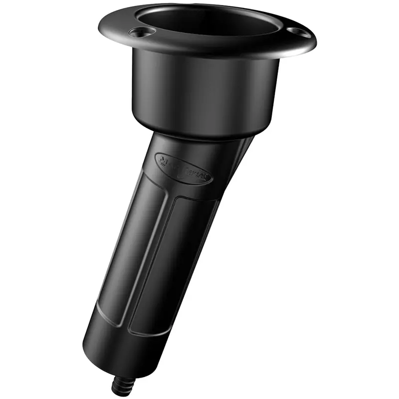 Mate Series Plastic 15 Rod  Cup Holder - Drain - Round Top - Black [P1015db] 1