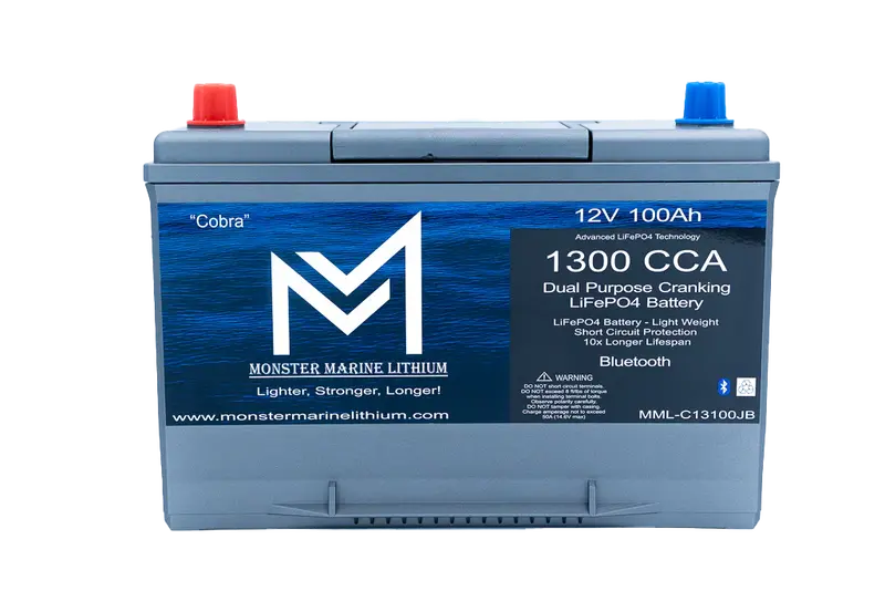 Monster Marine Lithium 12V 100Ah 1300Cca Battery 1