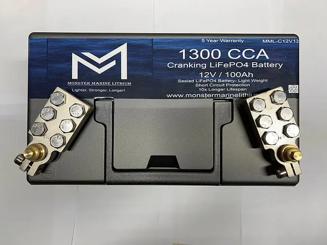Monster Marine Lithium 12V 100Ah 1300Cca Battery 2
