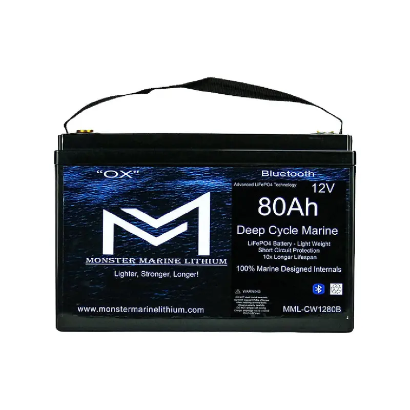 Monster Marine Lithium 12V 80Ah Deep Cycle Battery 1