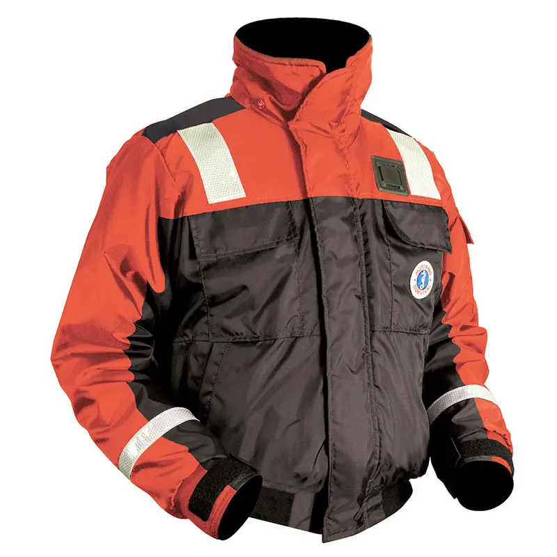 Mustang Classic Flotation Bomber Jacket W/Reflective Tape - Orange/Black - Large [Mj6214t1-33-L-206] 1