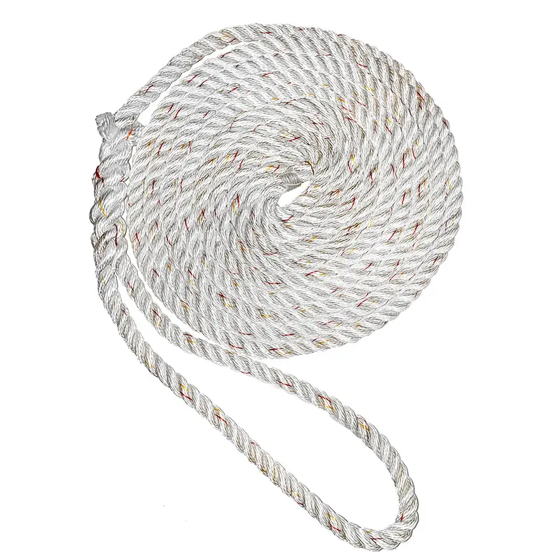 New England Ropes 3/4" Premium 3-Strand Dock Line - White W/Tracer - 50 [C6050-24-00050] 1