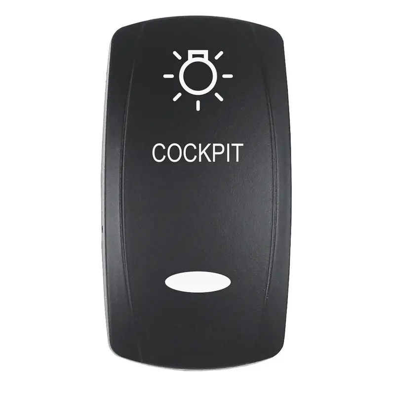 Pacer Actuator - 'Cockpit' F/V Series Contura Switches - Black - Laser Etched (Top/Bottom Light) [Ev2le-Ckpt] 1