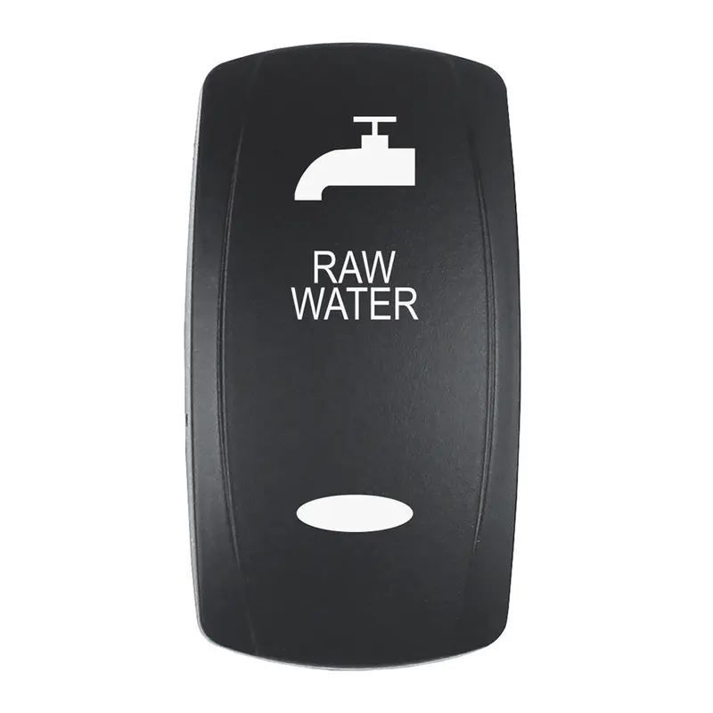Pacer Actuator - 'Raw Water' F/V Series Contura Switches - Black - Laser Etched (Top/Bottom Light) [Ev2le-Raw] 1