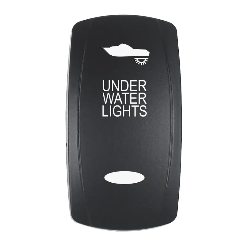 Pacer Actuator - 'Under Water Lights' F/V Series Contura Switches - Black - Laser Etched (Top/Bottom Light) [Ev2le-Uw] 1