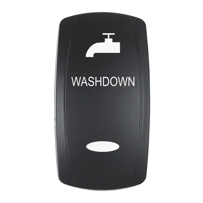 Pacer Actuator - 'Washdown' F/V Series Contura Switches - Black - Laser Etched (Top/Bottom Light) [Ev2le-Wshdwn] 1