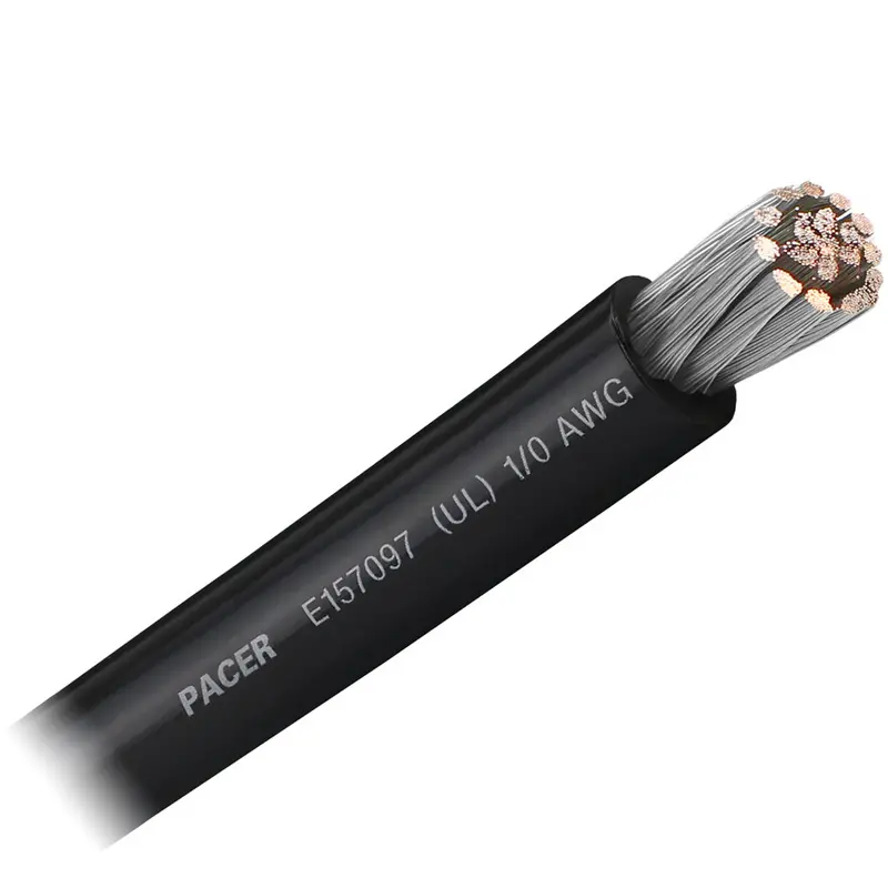 Pacer Black 1/0 Awg Battery Cable - Sold By The Foot [Wul1/0Bk-Ft] 1