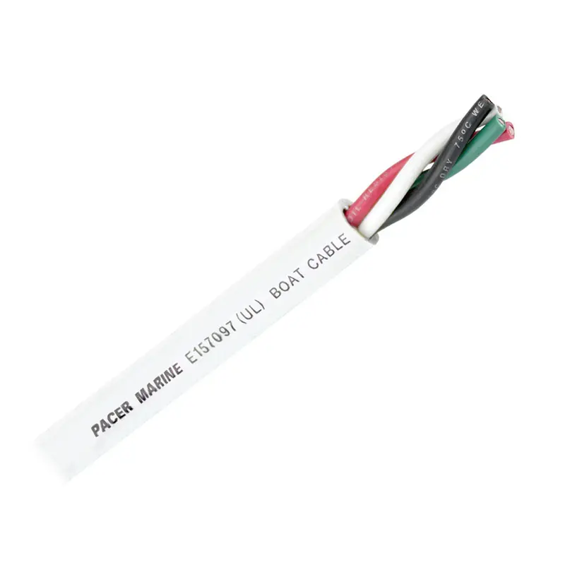Pacer Round 4 Conductor Cable - 100 - 12/4 Awg - Black, Green, Red  White [Wr12/4-100] 1