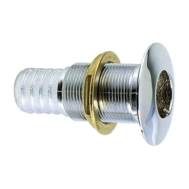 Perko 1" Thru-Hull Fitting F/ Hose Chrome Plated Bronze Made In The Usa [0350006Dpc] 1