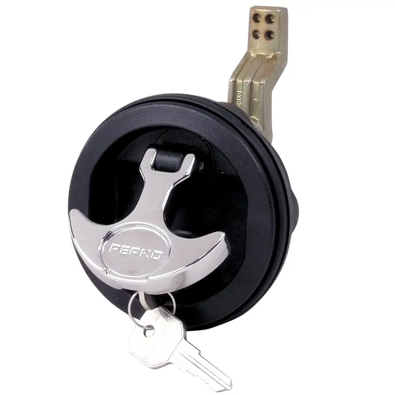 Perko Surface Mount & Latch -  Black Body, Chrome Handle, Offset Cam Bar, 3/4" - 2-3/8" [1091Dp1blk] 1