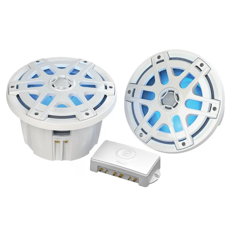 Poly-Planar Ma-Oc8 8" 500 Watt Waterproof Blue Led Speaker - White [Ma-Oc8] 1