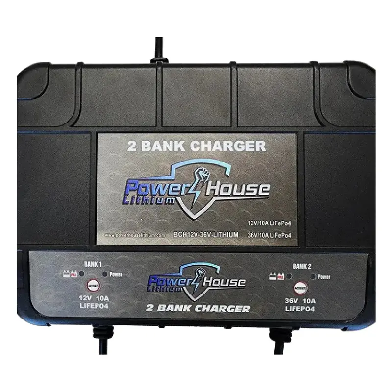Powerhouse Dual Bank 12V Cranking And 36V Lithium Waterproof Battery Charger 1