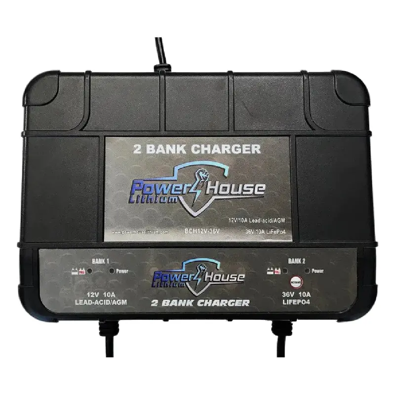 Powerhouse Dual Bank Lead Acid/Agm 12V And 24V Lithium Waterproof Battery Charger 1