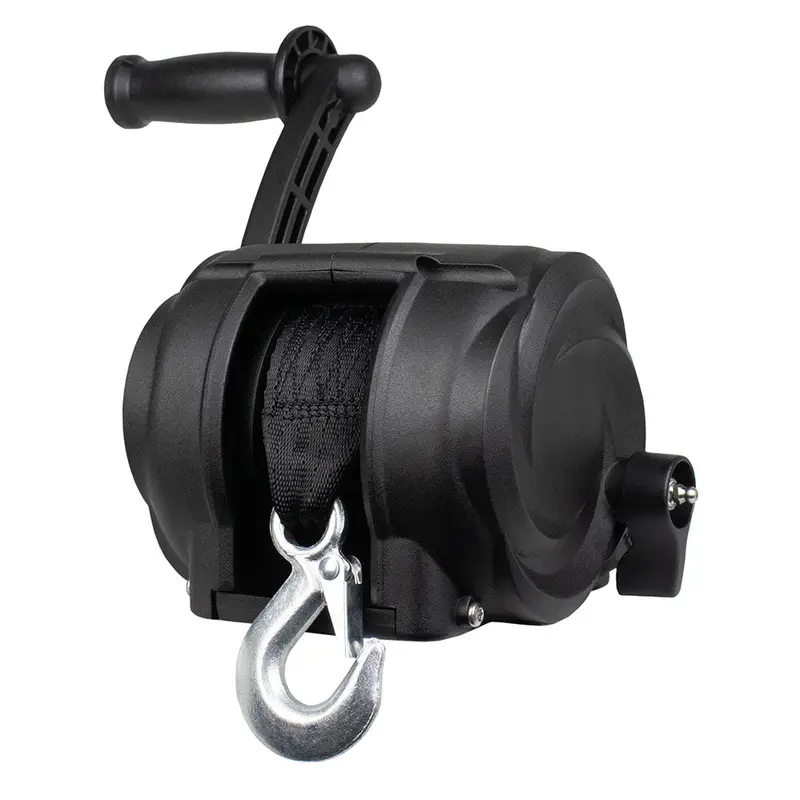 Powerwinch Premier Series Winch 2000Lb, 8", Crank Arm - Carbon Black [21300-W-2000-8-B-R] 1