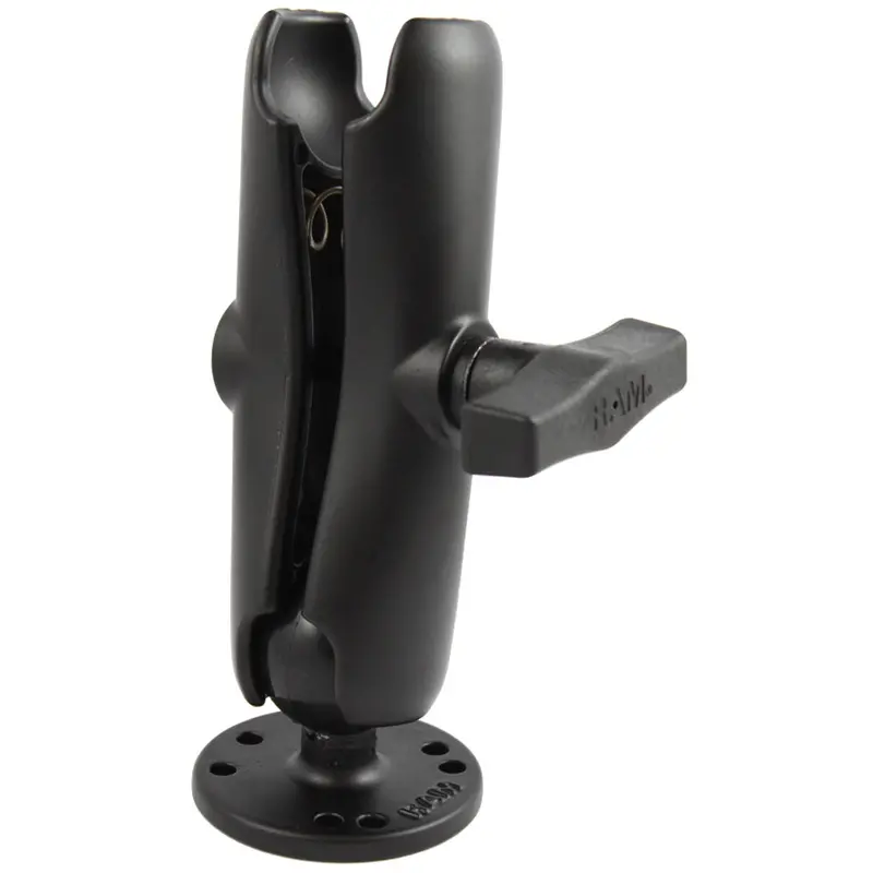 Ram Mount 1.5" Ball Double Socket Arm W/2.5" Round Base [Ram-103U] 1