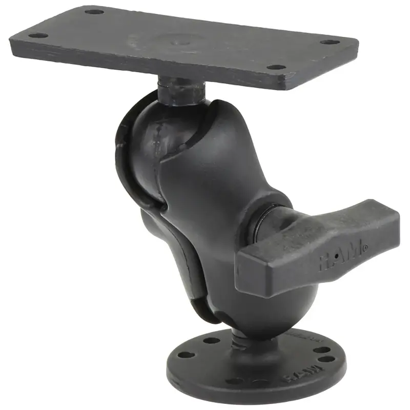 Ram Mount 1.5" Ball Mount W/2.5" Round Base, Short Arm  2" X 4" Plate F/Humminbird Helix 7 Only [Ram-202-24-B-202U] 1
