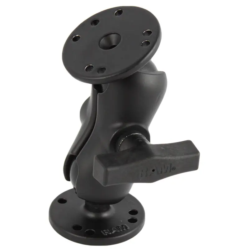 Ram Mount 1.5" Ball Mount W/Short Double Socket Arm & 2/2.5" Round Bases [Ram-101U-B] 1