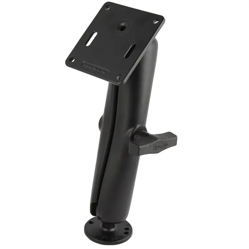 Ram Mount 1.5" Diameter Ball Mount W/Long Double Socket Arm, 2.5" Round Base &(Amps) & 3.625" Square Base (Vesa) [Ram-101U-D-2461] 1