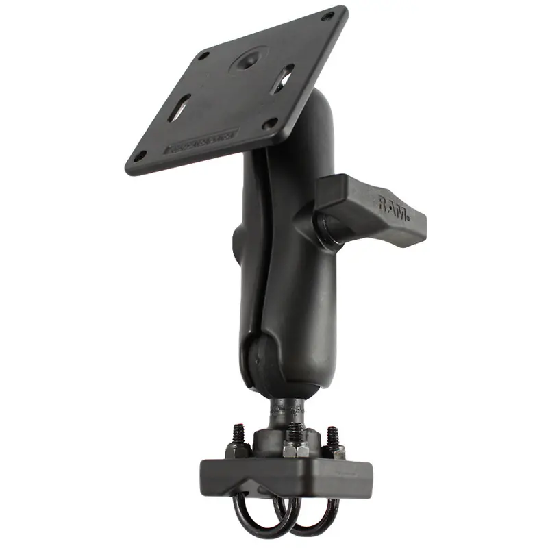 Ram Mount 1.5" Rail Mount W/Double U-Bolt Bases & 3.625" Square Base [Ram-334-1U] 1