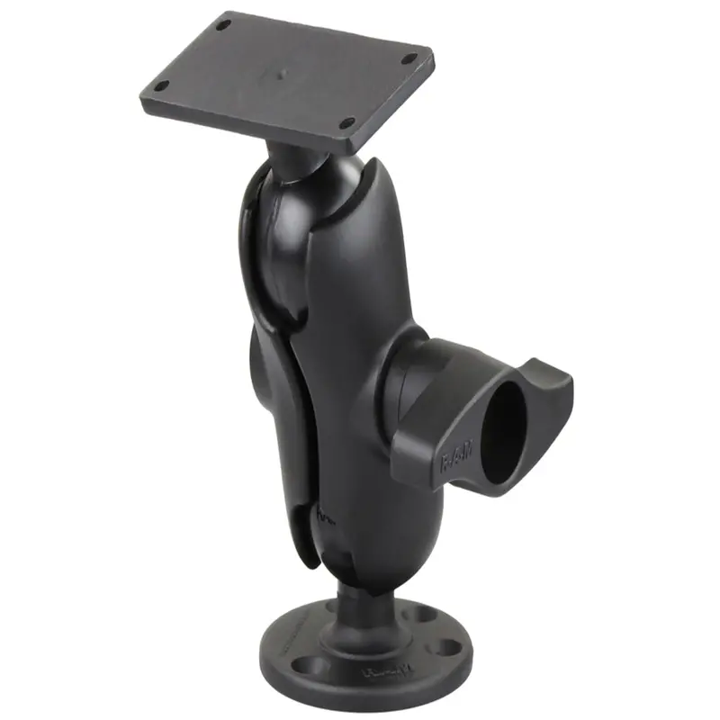 Ram Mount 2.25" Ball Mount W/3.68" Round Base & 2" X 5" Rectangular Base F/Humminbird Helix 9, 10 & 12 [Ram-D-202-25-C-202U] 1