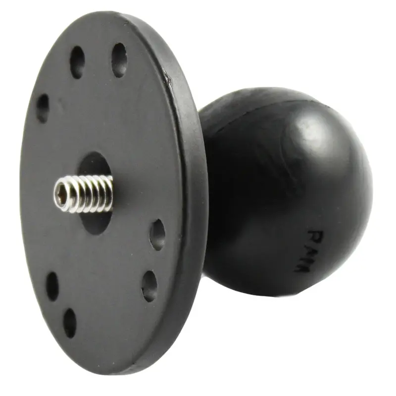 Ram Mount 2.5" Round Base W/1.5" Ball & 1/4"-20 Threaded Male Post F/Cameras [Ram-202Au] 1