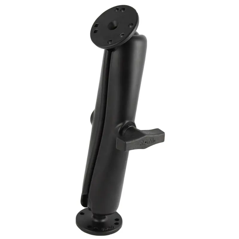 Ram Mount Ball Mount W/Long Double Socket Arm & 2-2.5" Round Bases W/Amps Pattern [Ram-101U-D] 1