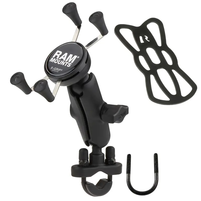 Ram Mount Handlebar Rail Mount W/Zinc Coated U-Bolt Base And Universal X-Grip Cell/Iphone Cradle [Ram-B-149Z-Un7u] 1