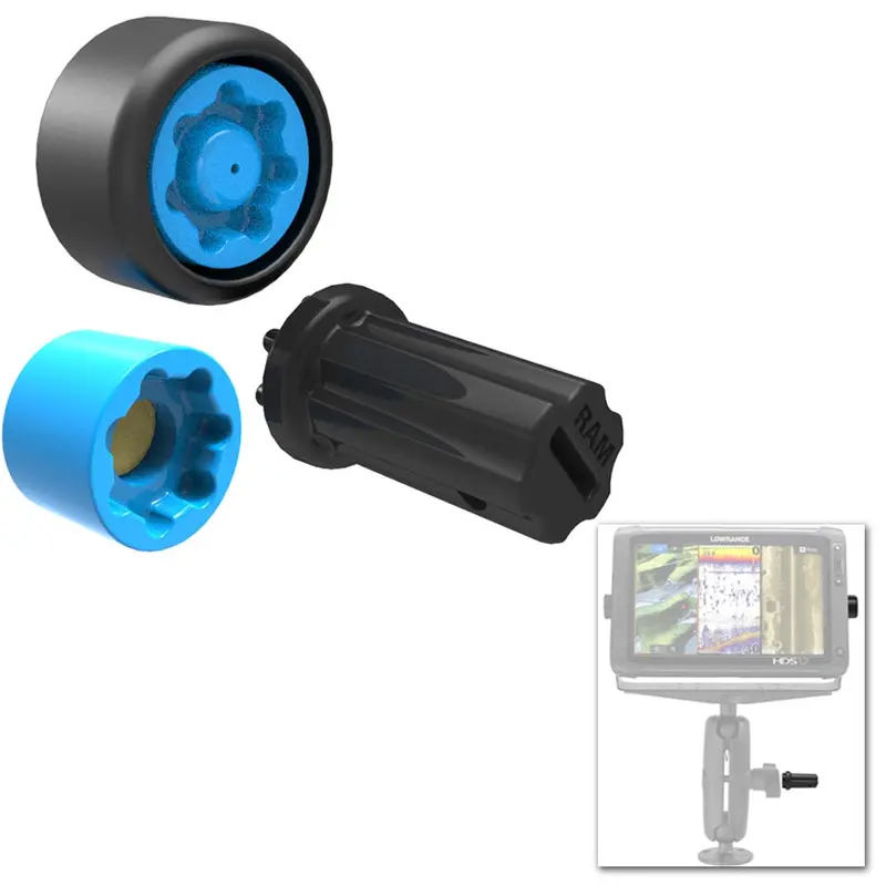 Ram Mount Pin-Lock Security Kit F/ 2.25"/3.38" D/E Size Mount And Gimbal Bracket [Rap-S-Nut5-Gu] 1