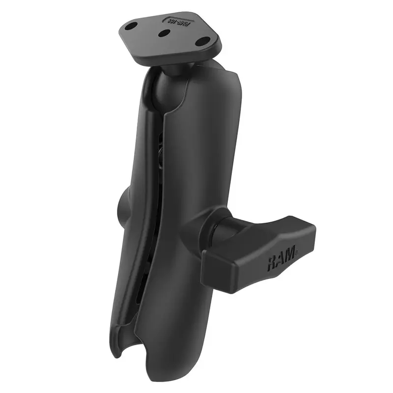 Ram Mount Ram Double Socket Arm W/Diamond Plate - C Size Medium [Ram-103-238U] 1