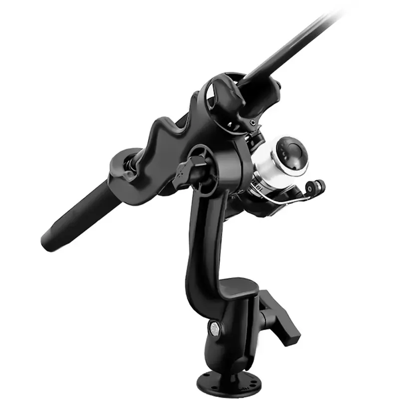 Ram Mount Ram-Rod 2000 Fishing Rod Holder W/Ram-Rod Revolution Ratchet/Socket System & Round Flat Surface Base [Ram-114-Rbu] 1