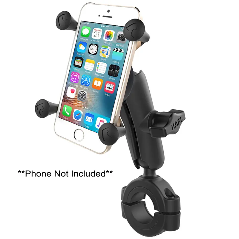 Ram Mount Ram Torque 1 1/8" - 1 1/2" Diameter Handlebar/Rail Bae With 1" Ball, Medium Arm And X-Grip For Larger Phones [Ram-B-408-112-15-Un7u] 1