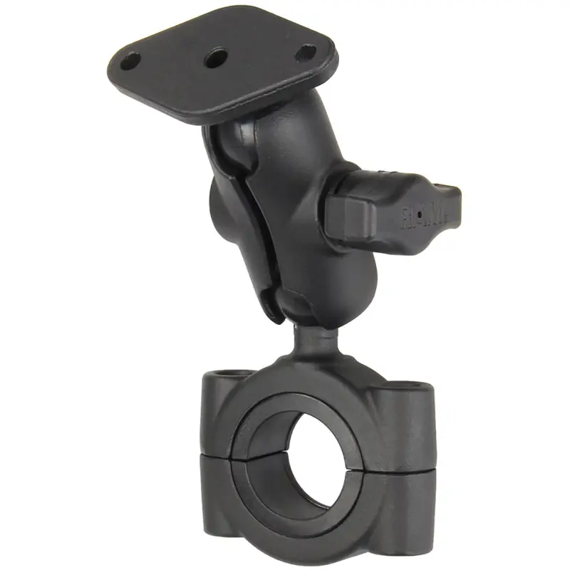 Ram Mount Ram Torque 1 1/8" - 1 1/2" Diameter Handlebar/Rail Base With B Size 1" Ball, Short Arm And Diamond Plate [Ram-B-408-112-15-A-238U] 1