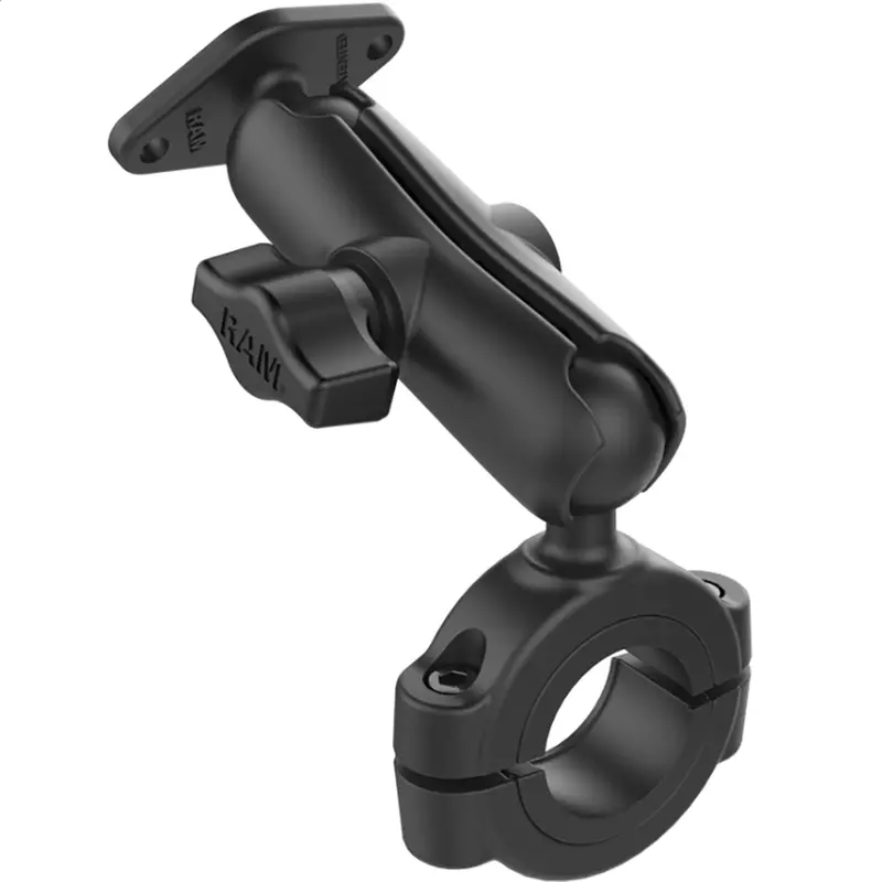 Ram Mount Torque 1-1/8" - 1-1/2" Diameter Handlebar/Rail Base W/1" Ball, Medium Arm  Diamond Ball Plate [Ram-B-408-112-15-238U] 1
