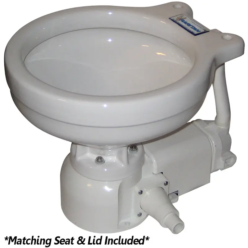 Raritan Sea Era Electric Toilet - Marine Size - Integral Pump - Straight  90 Discharge - 12V [160Mi012] 1